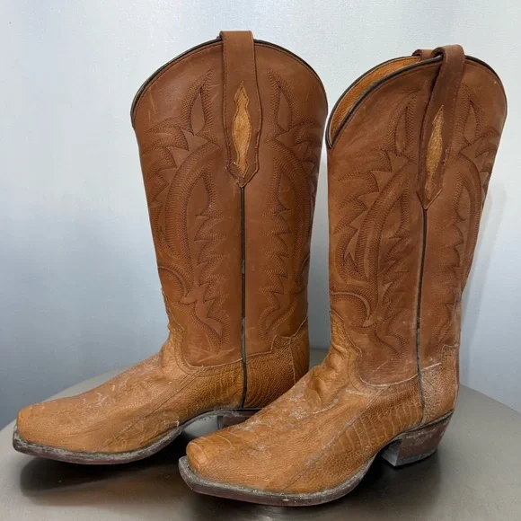 Tony Lama Brown Western Boots - Picture 3 of 11